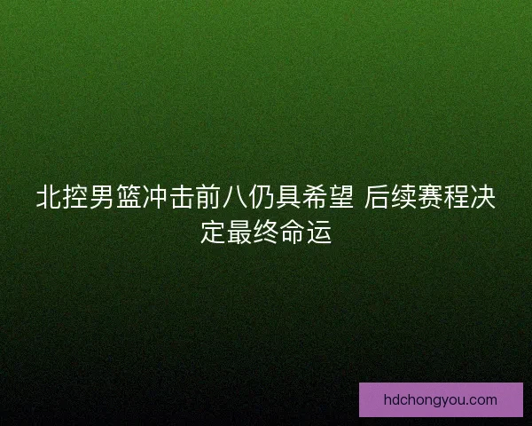 北控男篮冲击前八仍具希望 后续赛程决定最终命运