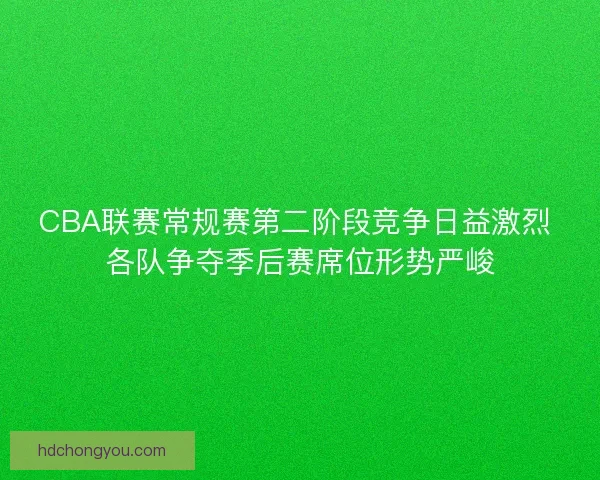 CBA联赛常规赛第二阶段竞争日益激烈 各队争夺季后赛席位形势严峻